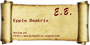Epple Beatrix névjegykártya